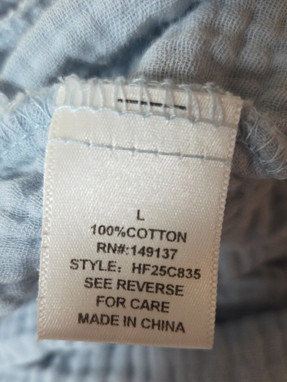 HYFVE Light Blue V-Neck Cotton Gauze Jumpsuit with Tie Ankles Sz L Oversized Fit - Picture 8 of 13